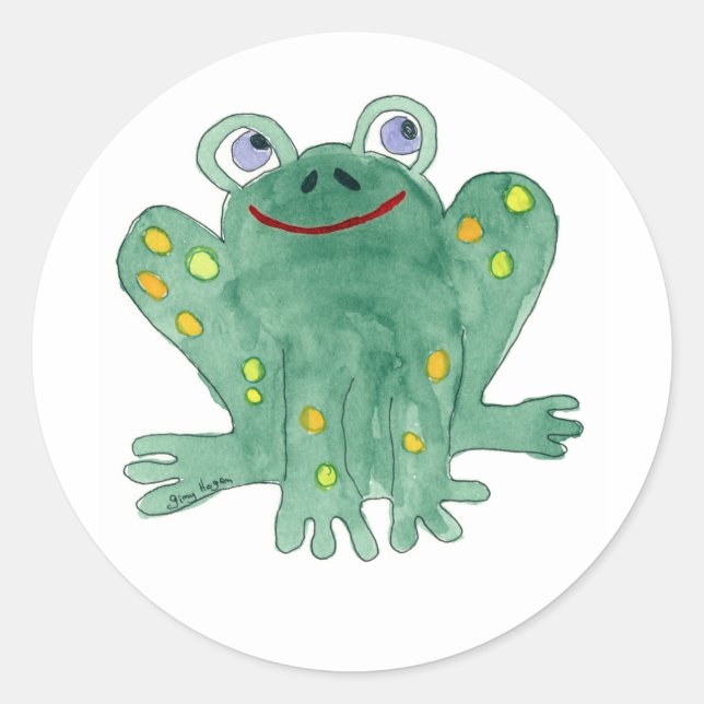 Niedlicher Froschsticker Runder Aufkleber (Vorderseite)