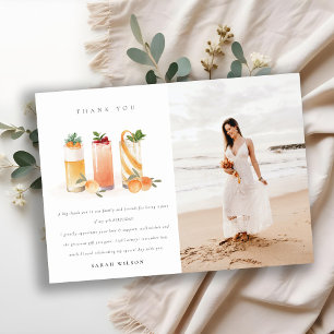 Niedlicher Fruchtcocktail Blush Orange jeden Gebur Dankeskarte