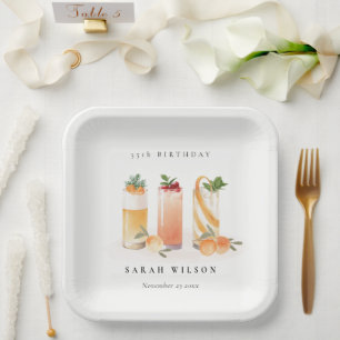 Niedlicher Fruchtcocktail Orange Blush Jegliche Ja Pappteller