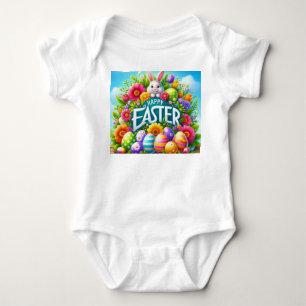 Niedlicher Frühjahr/Osterhase mit Ei Baby Strampler