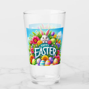 Niedlicher Frühjahr/Osterhase mit Ei Glas