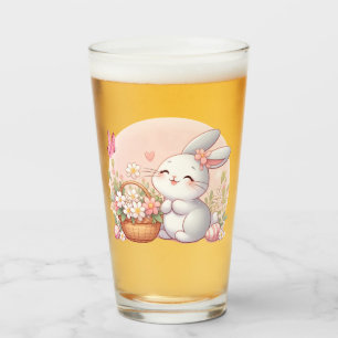 Niedlicher Frühjahr/Osterhase mit Ei Glas