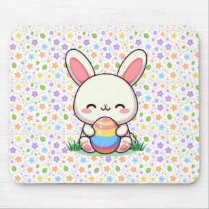 Niedlicher Frühjahr/Osterhase mit Ei Mousepad