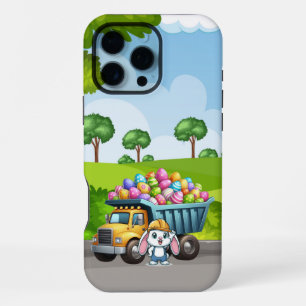 Niedlicher Frühjahr/Osterhasen-Müllwagen iPhone 16 Pro Max Hülle
