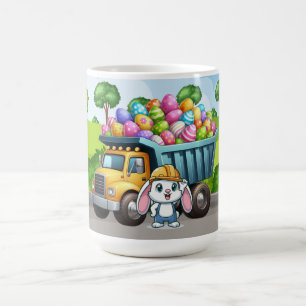 Niedlicher Frühjahr/Osterhasen-Müllwagen Kaffeetasse