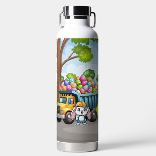 Niedlicher Frühjahr/Osterhasen-Müllwagen Trinkflasche