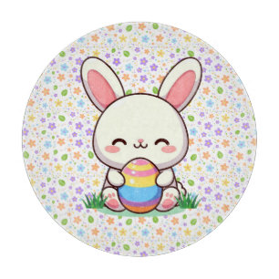 Niedlicher Frühling/Osterhase mit Ei Schneidebrett