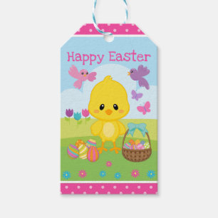 Niedlicher Frühling Ostern Kiche und Schokolade Ei Geschenkanhänger