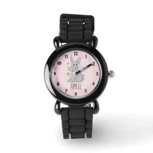 Niedlicher Frühling Ostern Sonnenstrahl und Namen Armbanduhr