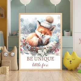 Niedlicher Fuchs Baby Boy Kinderzimmer Woodland Wa Poster