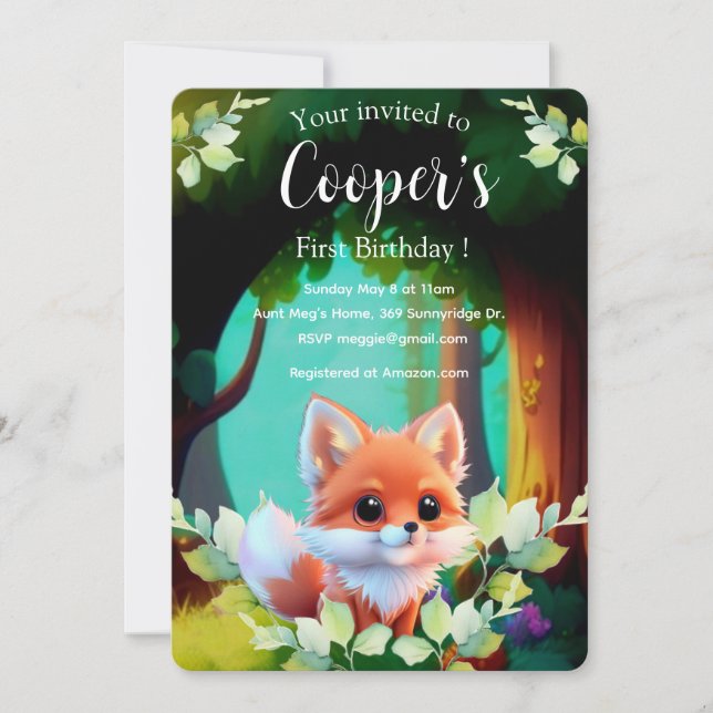 Niedlicher Fuchs, der Waldtiere zeichne, Waldfreun (Vorderseite)