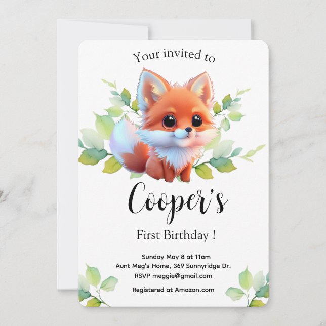 Niedlicher Fuchs, der Waldtiere zeichne, Waldfreun (Vorderseite)