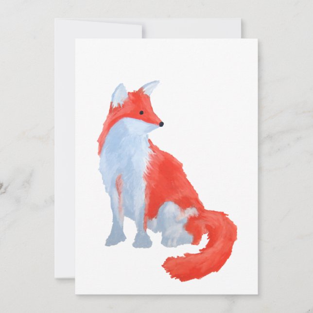 Niedlicher Fuchs-Flachkarte (Vorderseite)