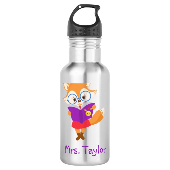 Niedlicher Fuchs für Lehrer Edelstahlflasche (Vorderseite)