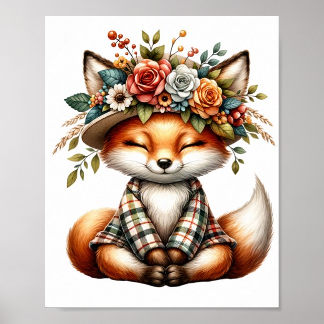 Niedlicher Fuchs macht Zen Poster (Vorne)