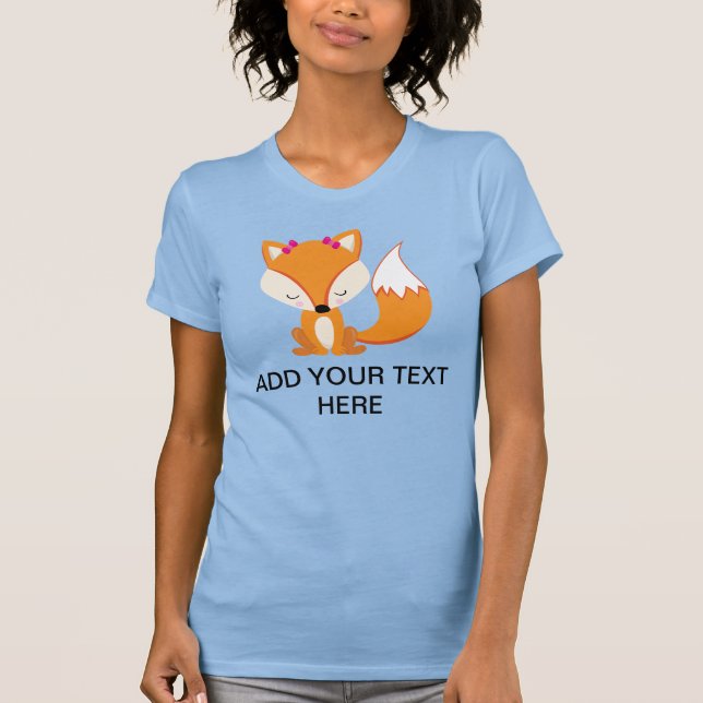 Niedlicher Fuchs-Mädel-Textstein T-Shirt (Vorderseite)