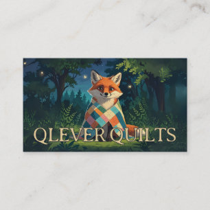 Niedlicher Fuchs mit Quilt-Quilt-Quilternaht Visitenkarte