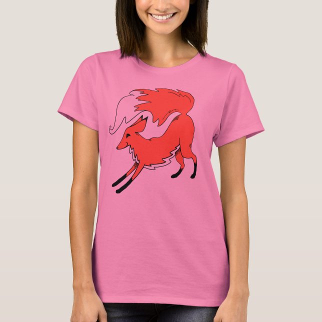 Niedlicher Fuchs mit Sweatshirt T-Shirt (Vorderseite)