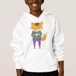 Niedlicher Fuchs mit Tasse Tee