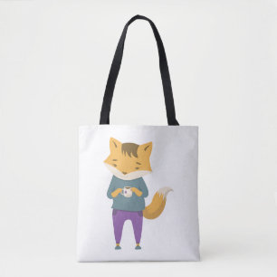 Niedlicher Fuchs mit Tasse Tee