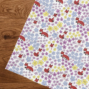 Niedlicher Fuchs Whimsical Bunte Wildblumen Baby M Fleecedecke