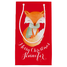 Niedlicher Fuchs wickelte oben Kunst genannte Kleine Geschenktüte