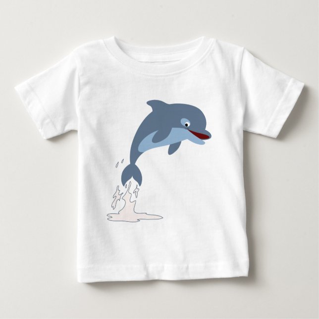 Niedlicher Fun-Loving Cartoon Dolphin Baby T - Shi Baby T-shirt (Vorderseite)