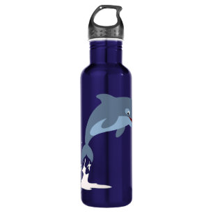 Niedlicher Fun-Loving Cartoon Dolphin Edelstahlflasche