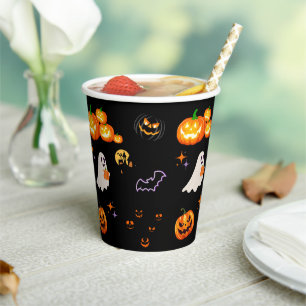 Niedlicher Fun Pumpkin Geisterfledermaus Hexenmeis Pappbecher