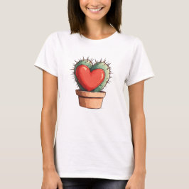 Niedlicher Funny Cactus Heart Valentine's Day T-Shirt