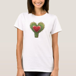 Niedlicher Funny Cactus Heart Valentine's Day T-Shirt