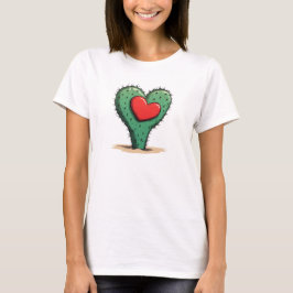 Niedlicher Funny Cactus Heart Valentine's Day T-Shirt