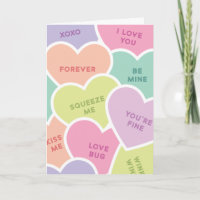 Niedlicher Funny Candy Hearts Nachrichten Valentin