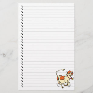 Niedlicher Funny Cartoon Kuh Lined Pet Geschirr Briefpapier