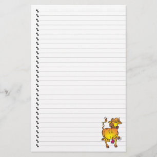 Niedlicher Funny Cartoon Kuh Lined Pet Geschirr Briefpapier