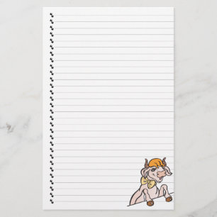 Niedlicher Funny Cartoon Kuh Lined Pet Geschirr Briefpapier