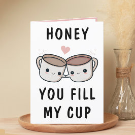 Niedlicher Funny Coffee Cup Ehefrau Happy Birthday Dankeskarte