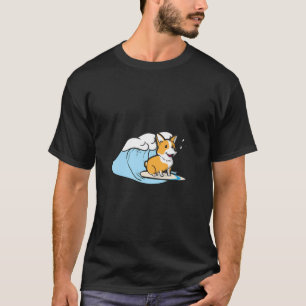 Niedlicher Funny Corgi Hunde Surfing Waves Animal T-Shirt