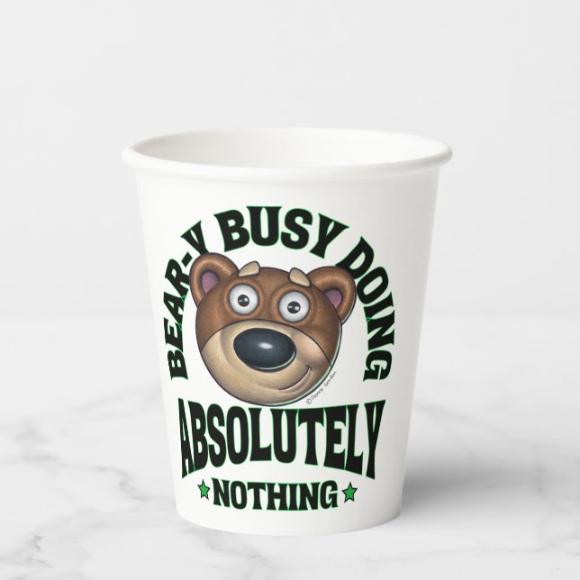 Niedlicher Funny Cudly Cartoon Bär Pappbecher (Vorderseite)