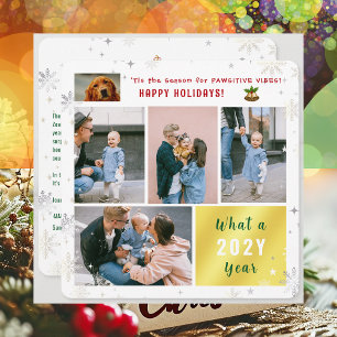 Niedlicher Funny Hund Katze Happy Urlaub 5 Fotos C Feiertagskarte