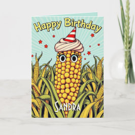 Niedlicher Funny Maize Happy Birthday Karte