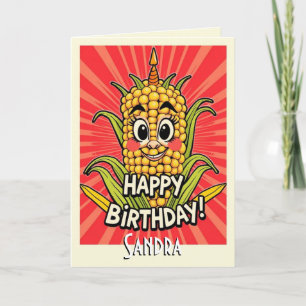 Niedlicher Funny Maize Happy Birthday Karte