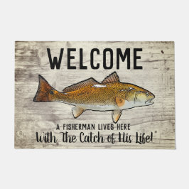 Niedlicher Funny Redfish Willkommensziffer Fußmatte