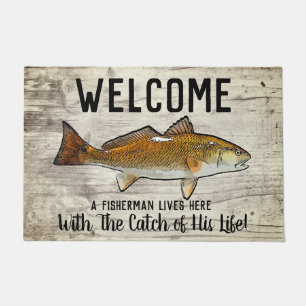 Niedlicher Funny Redfish Willkommensziffer Fußmatte