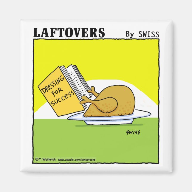 Niedlicher Funny Roast Turkey Laftovers Cartoon Magnet (Vorne)
