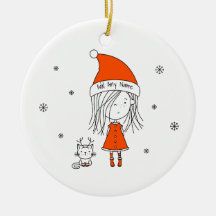Niedlicher Funny Santa Girl Katze Cartoon Name