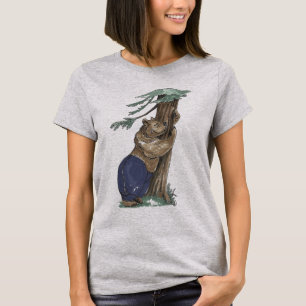 Niedlicher Funny Whimsical Tree umarmender Bär im  T-Shirt