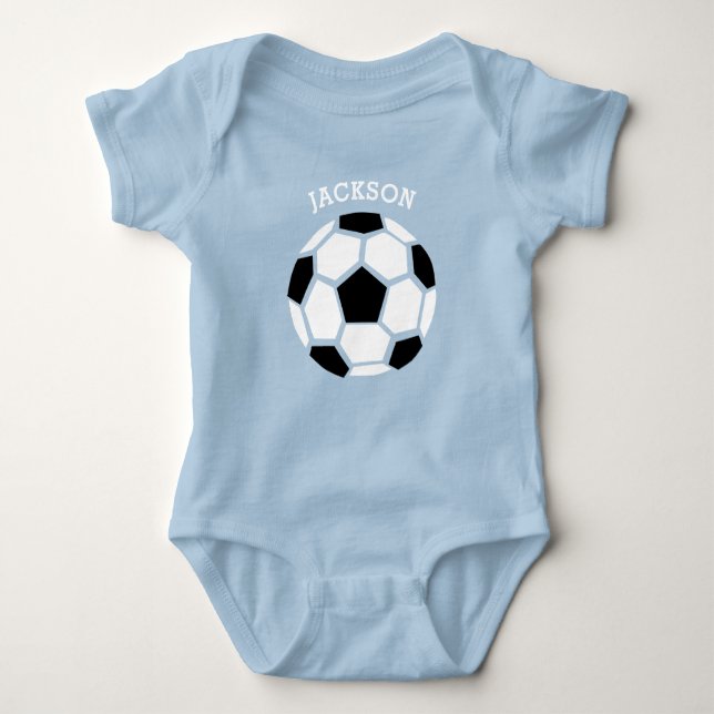Niedlicher Fußball-Ball Personalisiert Baby Sports Baby Strampler (Vorderseite)
