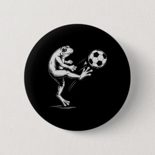 Niedlicher Fußballfrosch Spiel Ziel Kinder Mama Button