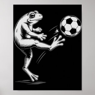 Niedlicher Fußballfrosch Spiel Ziel Kinder Mama  Poster